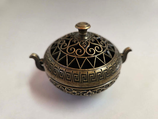 Antique Brass Teapot-Style Incense Burner