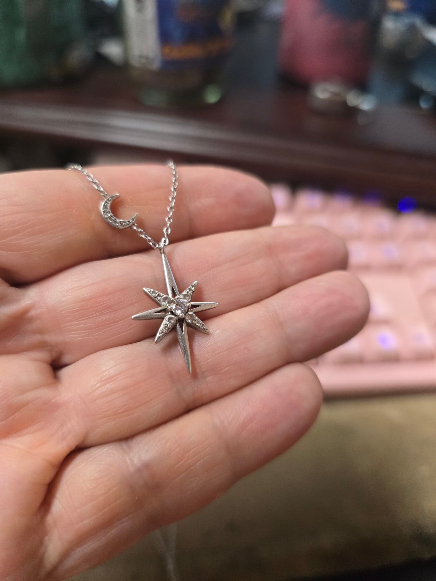 925 Silver North Star Pendant with Moissanite Diamonds – Archpriestess Approved