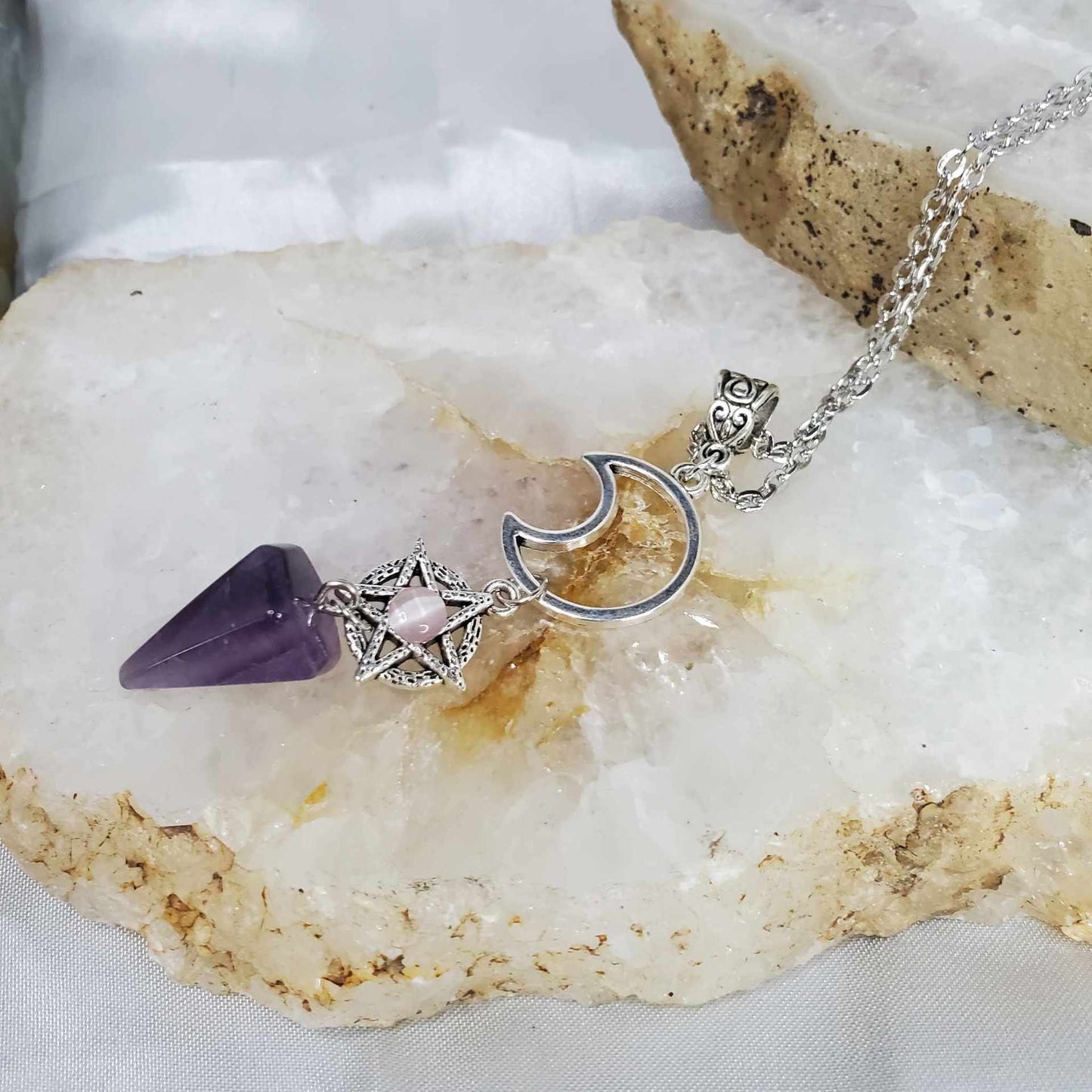 Amethyst Pendulum Necklace