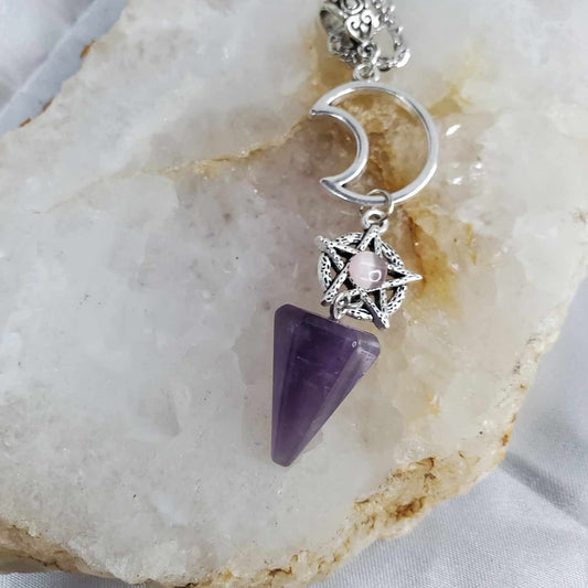 Amethyst Pendulum Necklace