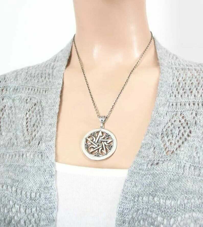 Crescent Moons Pentacle Necklace