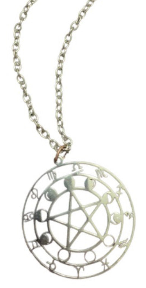 Lunar Zodiac Pentacle Necklace