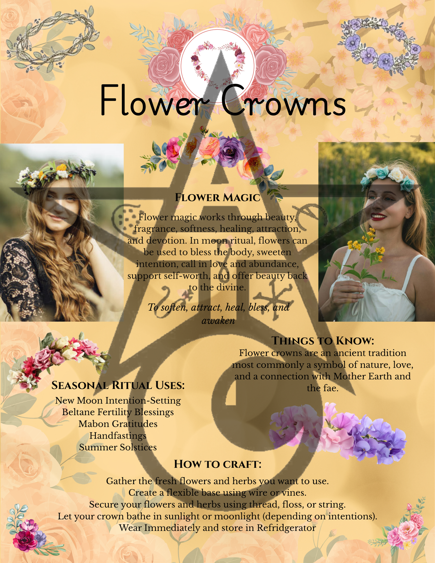 Flower Crowns - Book of Shadows Page (Digital Download)