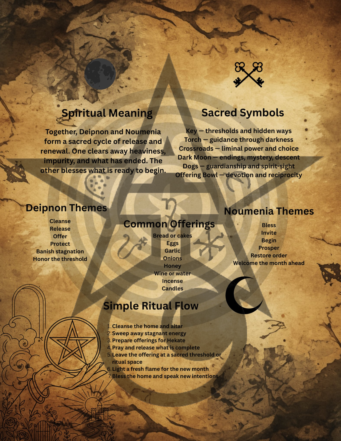 Hekate Strophalos Crystal Skull - Book of Shadows Page Bundle
