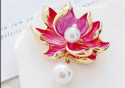 Pearl Lotus Brooch