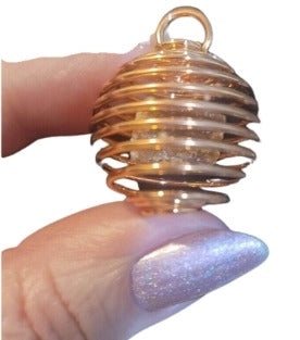 Spiral Sphere Copper Cage Pendant