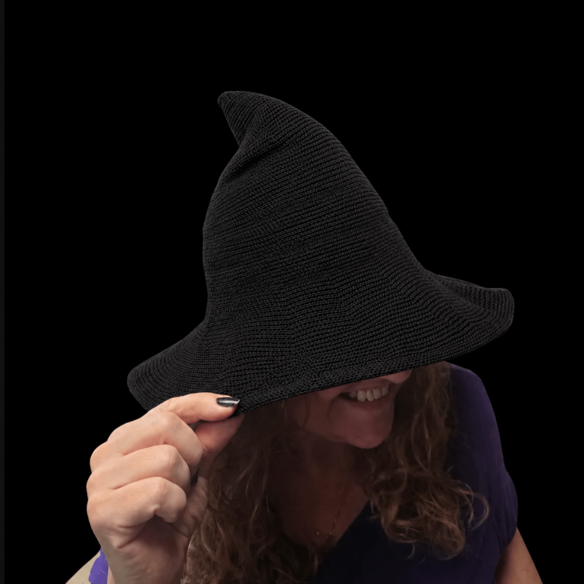 Knitted Witch’s Hat – Black