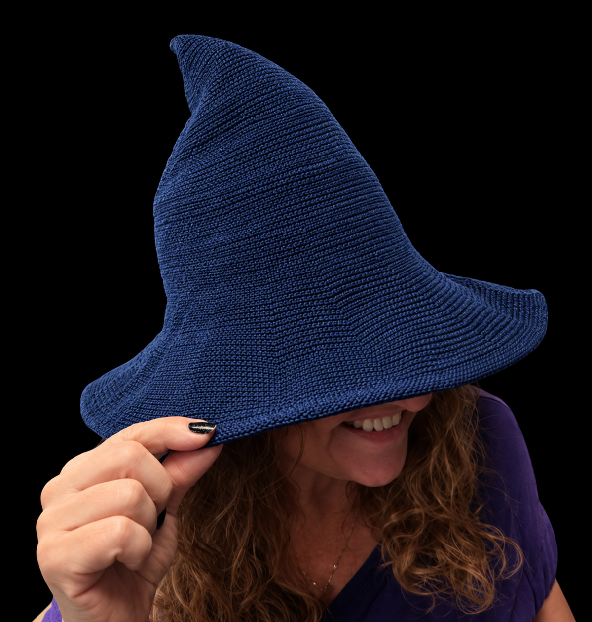 Knitted Witch’s Hat – Navy Blue